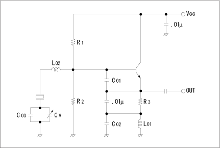Fig.10 Typical oscillation circuit for overtone frequency